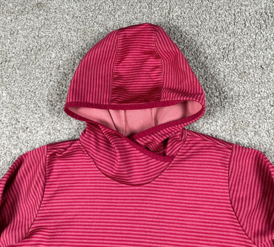 Columbia Sudadera con Capucha Mujer Pequeña Rojo Rosa Rayas Pullover Sudadera Mountain Run Foto 2 de 4