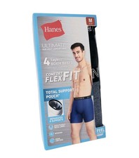 Hanes Ultimate Comfort Flex Fit Total Support Pouch Mens Boxer Brief 4-Pack M