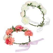 Adjustable Flower Wreath Headband Floral Garland Headpiece Artificial Floral