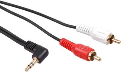 Maclean MCTV-824 Audio Klinken stecker 3,5mm 90 Grad gewinkelt zu 2xRCA Cinch