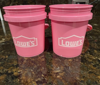 #ad Lowes Mini Bucket Pink With Lids 2 Pack $11.99