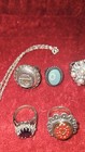 Vintage Costume Jewelry Mixed Lot Rings Necklace Free Shipping Unknown Ring Size — photo 5