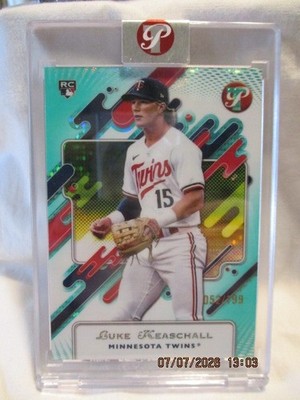 2025 TOPPS PRISTINE LUKE KEASCHALL ENCASED ROOKIE PULSAR REFRACTOR #52/199-TWINS