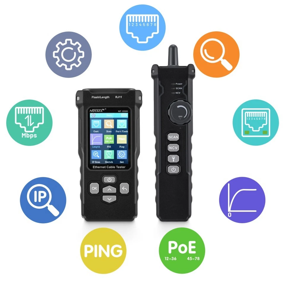 8 in1 Netzwerk kabel tester LAN Internet Ethernet Prüfgerät RJ11 RJ45 Ping Test - Bild 3 von 4