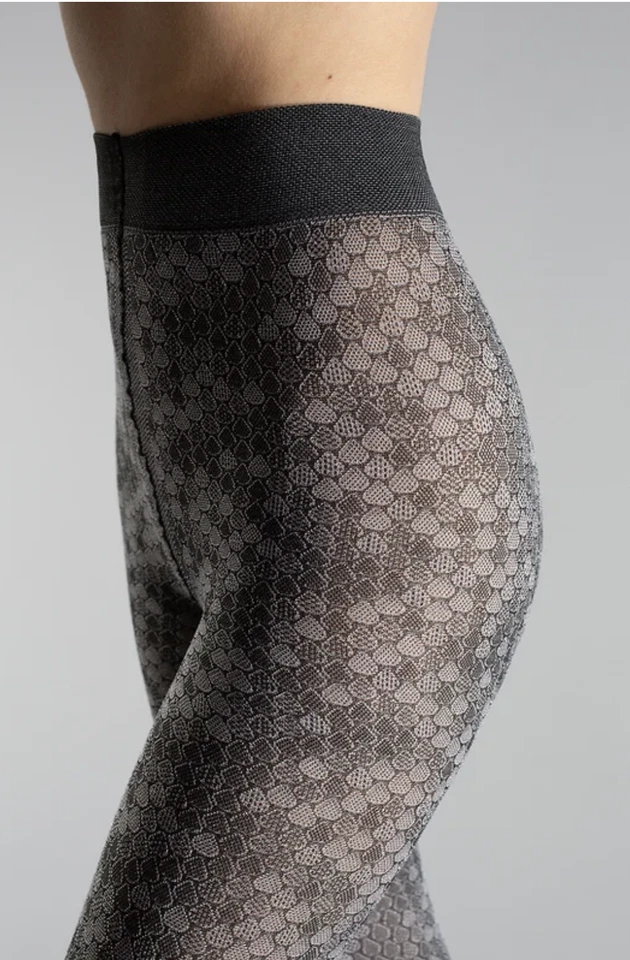 Gatta Snake Pattern Tights 40 Denier Grey Semi-Opaque Fashion Hosiery - Image 2 of 4