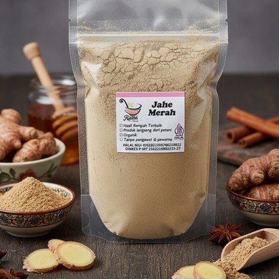 Jahe Merah Bubuk 50g Indonesian Red Ginger Powder, Achtsames Kocharoma Ritual