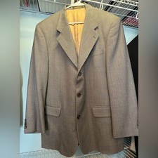 Thomas Churchill Męski wełniany tweedowy płaszcz sportowy 42R Jasnobrązowy blezer w kratę Heritage