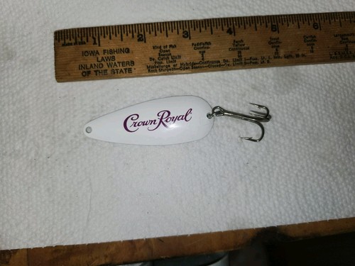 CROWN ROYAL advertising fishing lure, spoon. EX+ condition. vintage fishing...