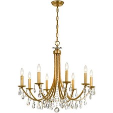 Crystorama 8828-GA-CL-MWP Bridgehampton Chandelier Antique Gold
