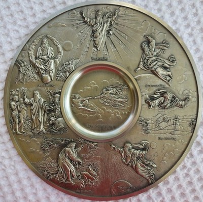 Vintage ZINN West Germany Artina Edition  The Creation  7 Days, 95% Pewter Plate