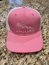 Jaguar Motors Embroidered Ball Cap Snap Back Pink Hat New