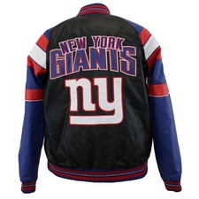 NFL New York Giants Faux Leather Varsity Jacket, Heavyweight, XL