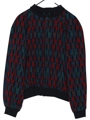 1985 1995, Patchwork Plaid Composite Bomber Jacket