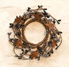 2" Gray & Black Pipberry Candle Ring Floral Decor