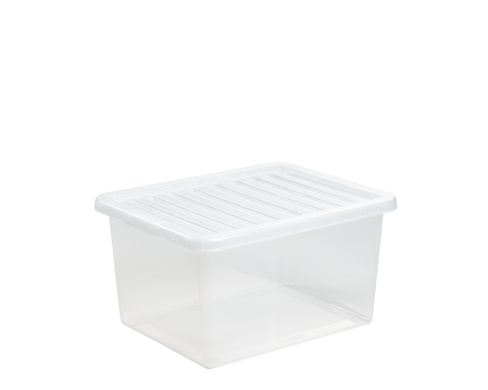 24L 110L Heavy Duty Recycled Plastic Black / Crystal Stackable