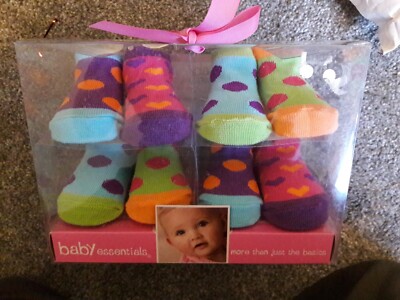 Baby Essentials 4 Paar Mädchen Socken 0-6 Monate