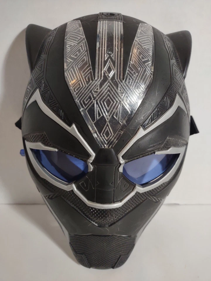 Máscara electrónica Marvel Black Panther 2017 luces azules probadas ojos desplegables Foto 3 de 4