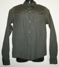 A.P.C Rue De Fleurus Paris Dark Green Poplin Shirt Sz 38 US 4/6 Made in France