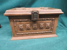 Vintage Max Klein SC 1280 T Sewing Box Hinged Lid Removable Sectioned Tray Brown