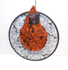 Child Witch Hat Halloween Orange Bats