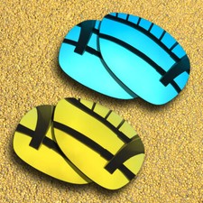 US 2 Pairs Polarized Replacement Lens for-Oakley Feedback OO4079-Blue Golden