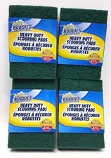 ( 4 Pk =16 ) Scrub Buddies Green Pads Heavy Duty Scouring Cleaning 4 Each 4"x 6"