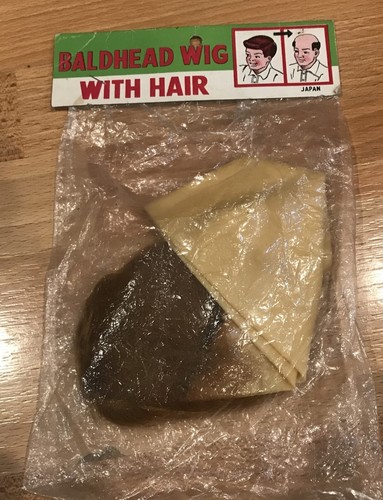 PARRUCCA VINTAGE TESTA CALVA CON CAPELLI COSTUME HALLOWEEN DA RALPH’S JAPAN - Foto 2 di 5