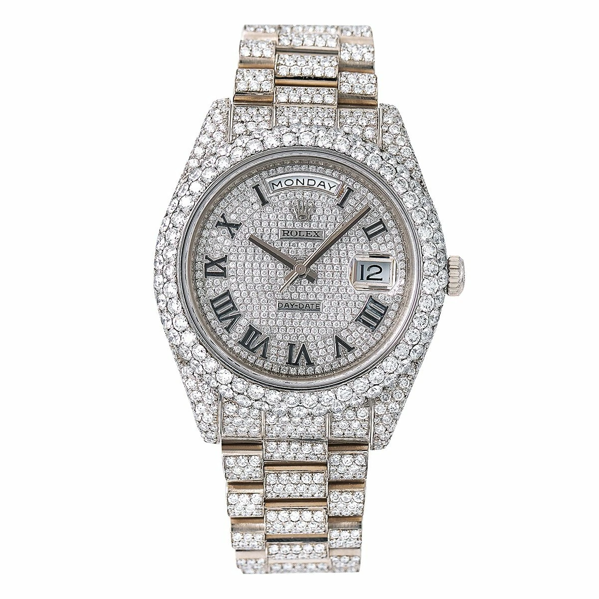 ROLEX DAY DATE II PRESIDENT WATCH 41MM WHITE GOLD 218239 FULLY 