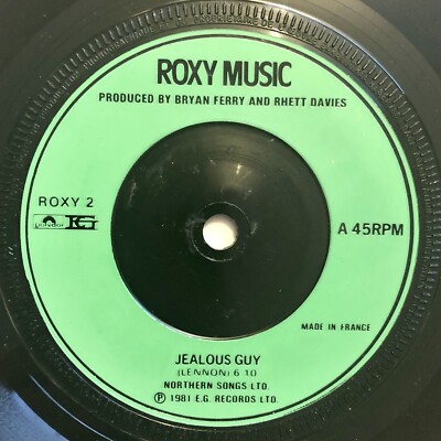 ROXY MUSIC Jealous Guy b/w To Turn You On rare FRENCH issue 7'' 45rpm UK EX