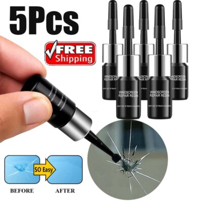 5PCK Automotive Glass Nano Repair Fluid Fix Car Windshield Resin Chip