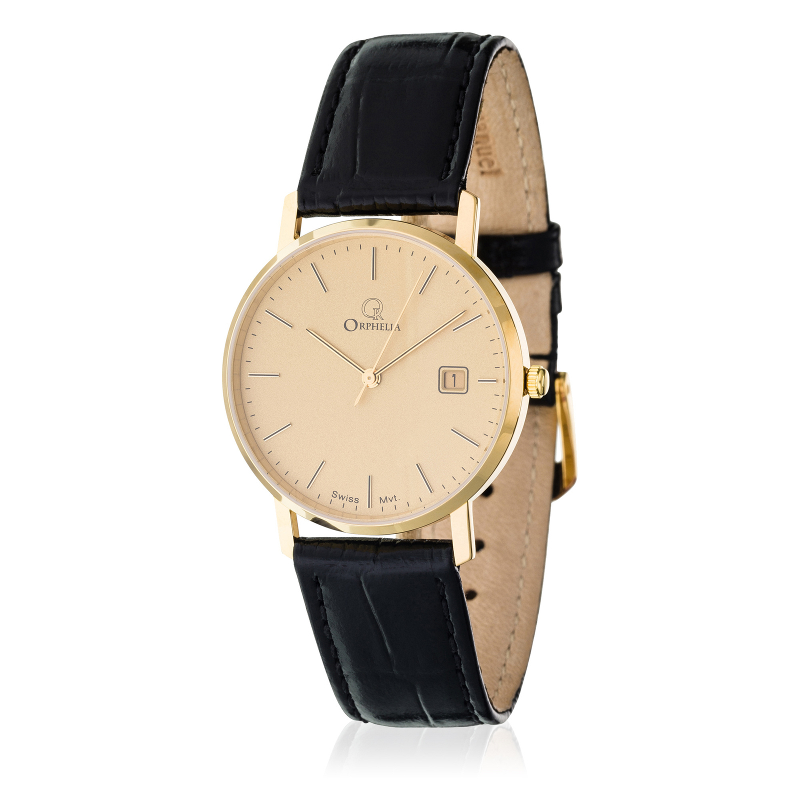 NUOVA Orologio Orphelia Gold Watches Uomini Nero  MON-7065