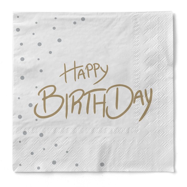 "Serviette \"Happy Birthday (Punkte)\" Aus Tissue 33 X 33 Cm, 20 StüCk"-image