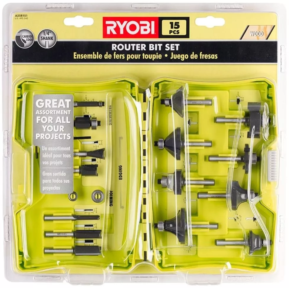 RYOBI Ensemble de bits de routeur (24 pièces)