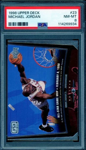 Michael Jordan Card 1998-99 Upper Deck #23 PSA 8