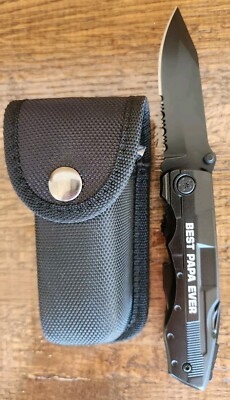 ''BEST PAPA EVER'' Multitool Knife Gift for Dad Grandpa Pliers Screwdriver Camping