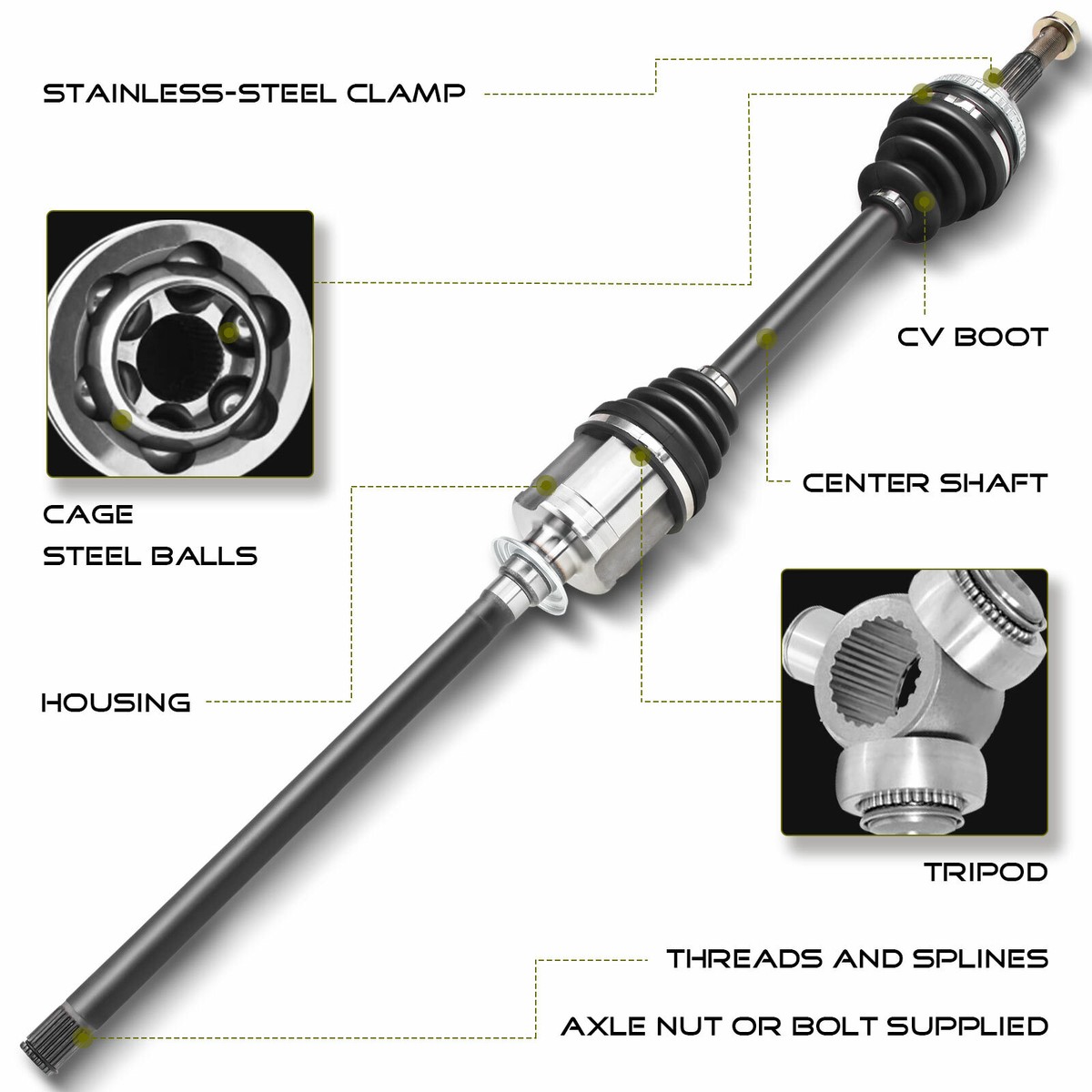 Chrysler Town & Country CV Axle Front CV Axle Shaft Pair (LH & RH - Foto 3