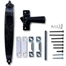 Colonial Tie Down Push Button Door Latch for Screen and Storm Doors, Black