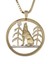 thumbnail 2 - Wolf howling W/Trees Canada Cut Coin Pendant Necklace 1" diameter, ( # 56 )