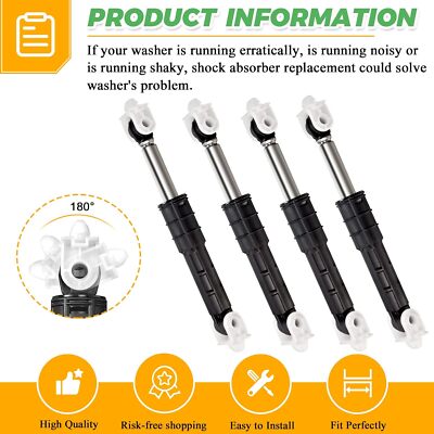 Set of 4 Washer Shock Absorber WP8182703 for Whirlpool Maytag Kenmore Washers US