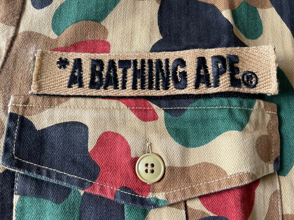 Vintage Bape A Bathing Ape Camo Short sleeve shirt 90s | eBay 