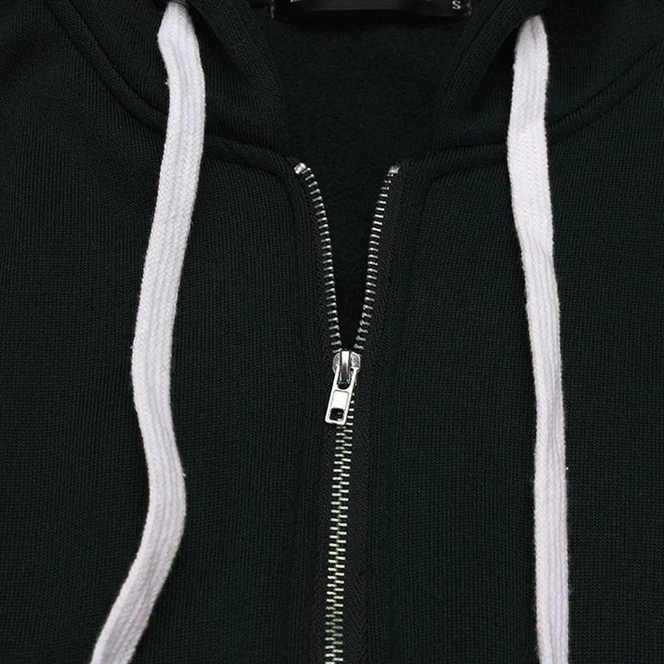 Womens Winter Zipper Hoodie Sweater Hooded Long Jacket Sweatshirt Coat Plus Size - Image 4 of 4