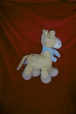 Doudou Peluche Girafe Jaune Tache Beige Echarpe Bleu BABY CLUB C&A