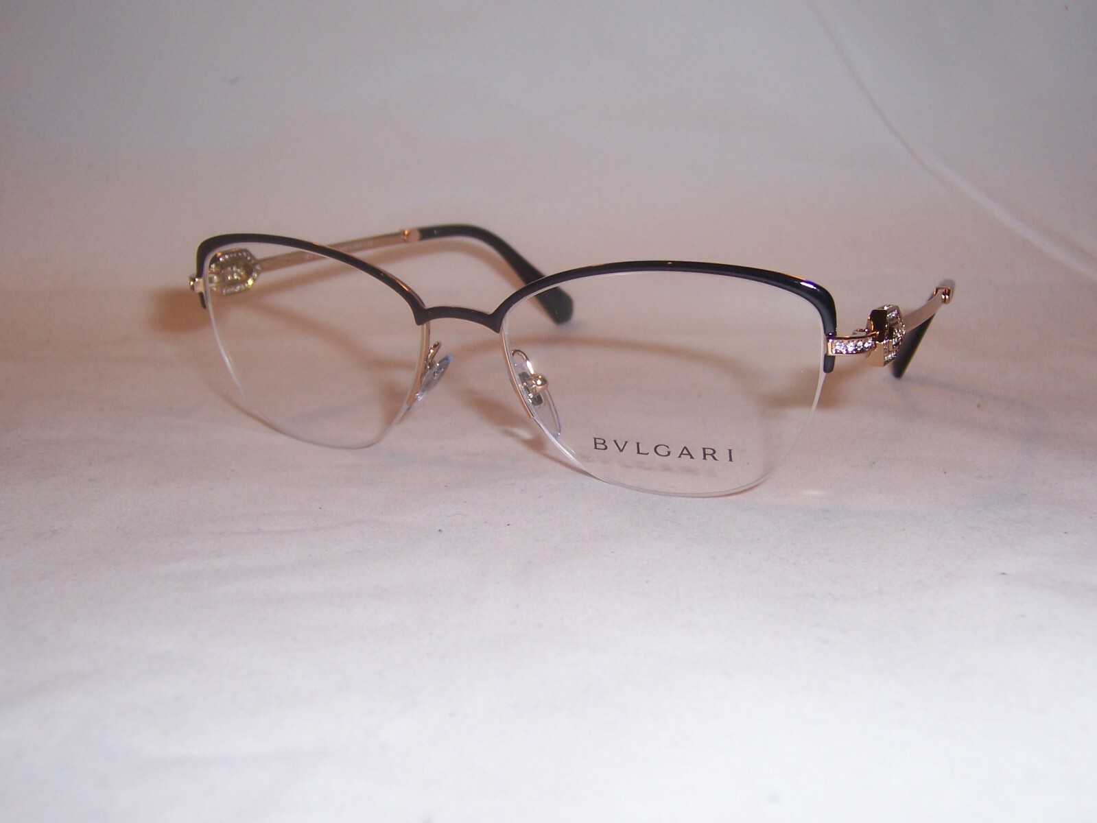 NEW BVLGARI EYEGLASSES BV2210B 2033 BLACK /PINK GOLD 55mm AUTHENTIC RX