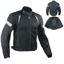 Blouson Textile Haute Resistance Tissu Protections CE Epaules Coudes Moto Noir