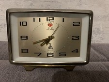 PENDULETTE RÉVEIL MATIN VINTAGE HORLOGERIE PENDULE FIVE RAMS MÉCANIQUE CHROME  