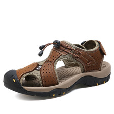 Men's Sandals Genuine Leather Sneakers Casual Shoes Beach Roman Shoes Slippers