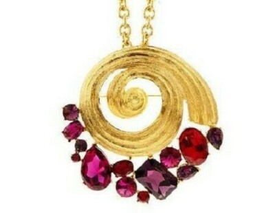 Broche Amovible 2 En 1 Oscar De La Renta - Collier Or à Cristal, Neuf Avec étiquettes