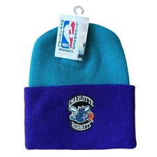 NWT Charlotte Hornets Youth Beanie Winter Snow Hat Vintage 90's NBA Made in USA