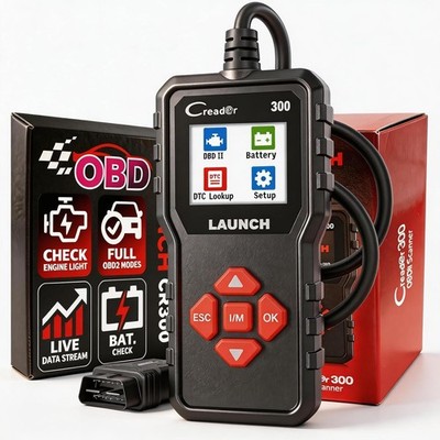 LAUNCH Creader CR300 OBD2 Scanner Check Engine Fault Code Reader Diagnostic Tool