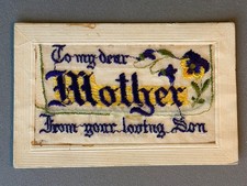 Misc. Embroidered To Mother From Loving Son, Blue Pansy, ca 1920